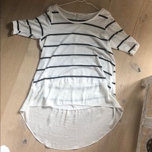 White and Blue striped blouse